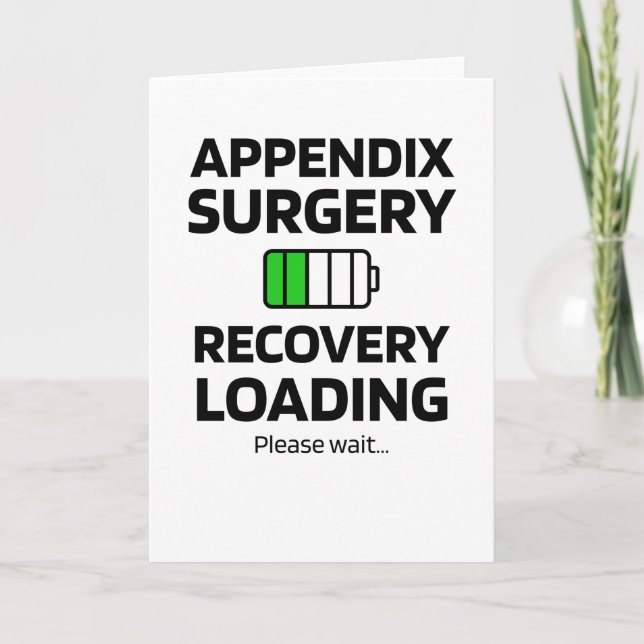 Appendix Surgery Recovery | Appendectomy Removal Card (Front)