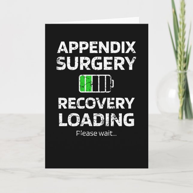 Appendix Surgery Recovery | Appendectomy Removal Card (Front)