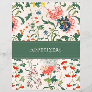 Appetizer Recipe Index Stylish Floral Green
