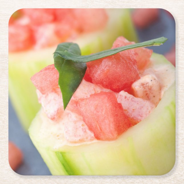 Appetizer Square Paper Coaster (Front)