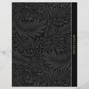 Appetizers Recipe Divider Vintage Black Floral