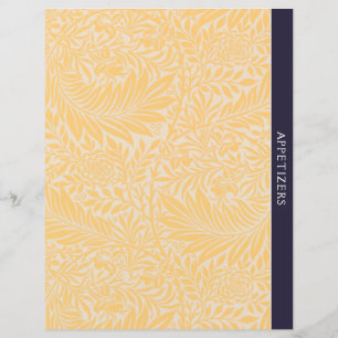 Appetizers Recipe Divider Vintage Gold Floral