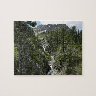 Appistoki Falls and Peak at Glacier National Park Jigsaw Puzzle