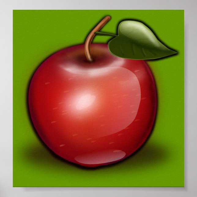 apple_002_Vector_Clipart Poster (Front)