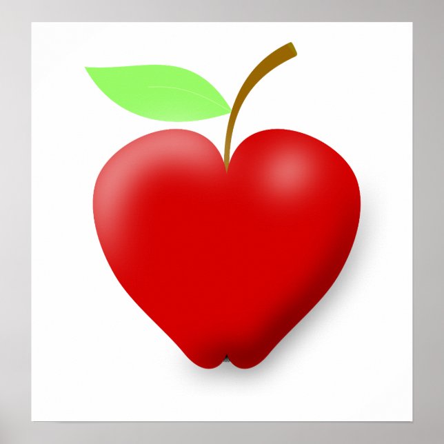 apple-148455 RED HEART SHAPED APPLE VECTOR FRUIT H Poster (Front)