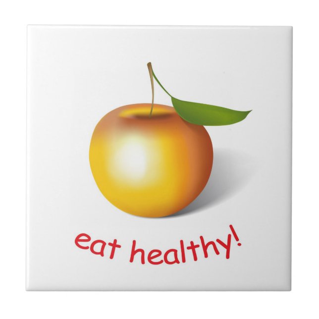 Apple 3-d ceramic tile (Front)