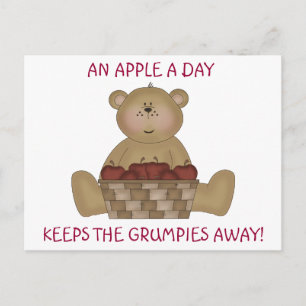 Apple a day keeps the grumpies away! postcard