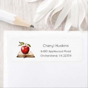 Apple Address Label, Back to School Return Address Label