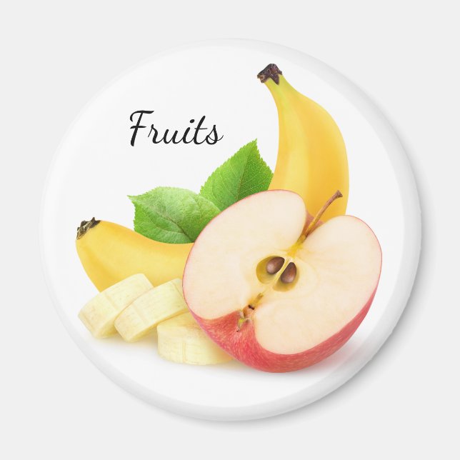 Apple and banana magnet (Front)