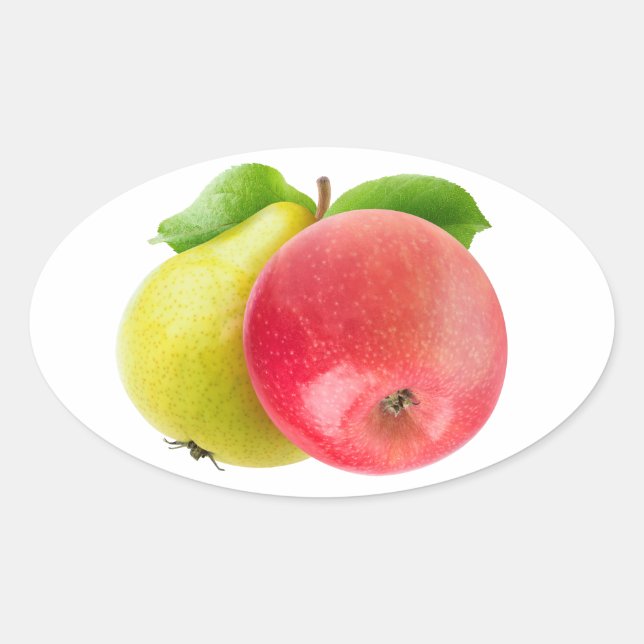 Apple and pear oval sticker (Front)