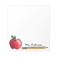 Apple and Pencil Personalised Teacher 5.5 x 6