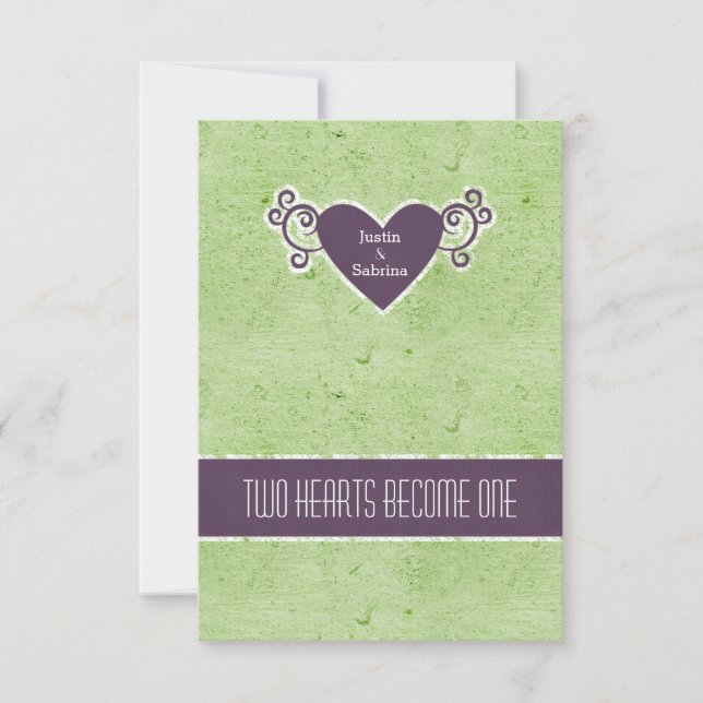 Apple and Plum Wedding Set - RSVP Card (Front)