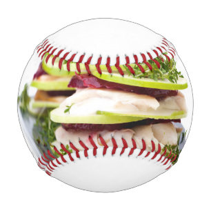 Apple and trout appetizer baseball