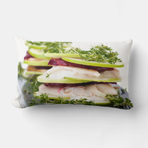 Apple and trout appetizer lumbar cushion