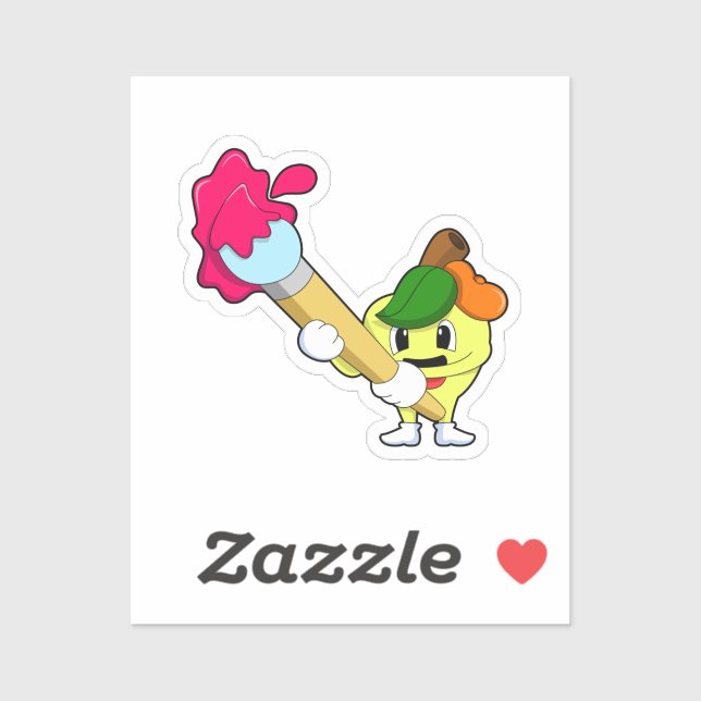 Apple as Painter with Paint brush (Sheet)