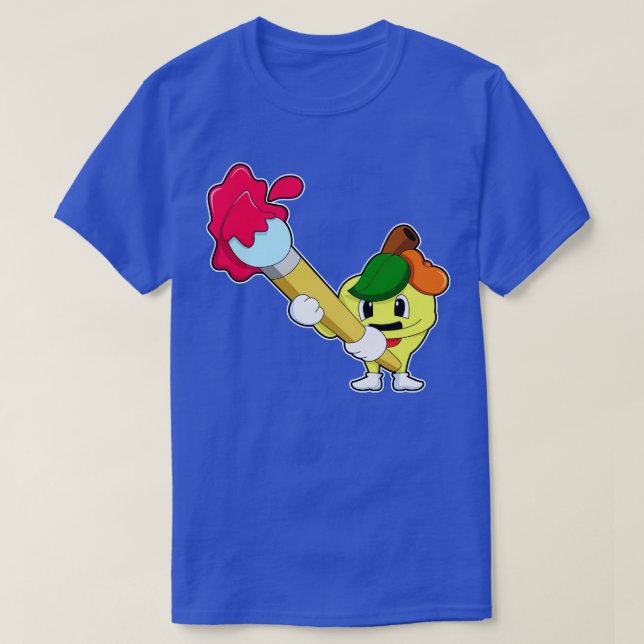 Apple as Painter with Paint brush T-Shirt (Design Front)
