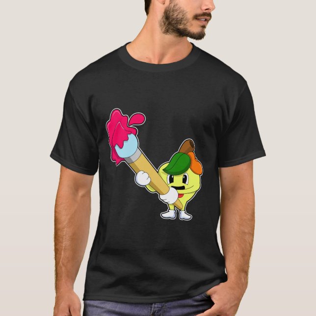 Apple as Painter with Paint brush T-Shirt (Front)