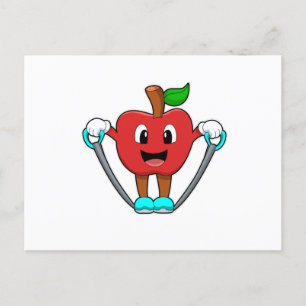 Apple at Fitness with Rope Postcard