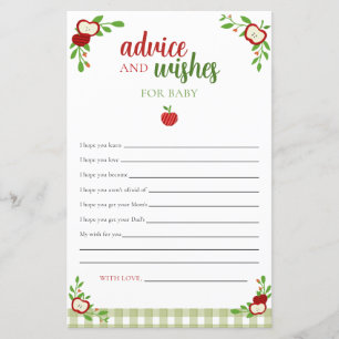 Apple Baby Shower Advice and Wishes Fall Orchard