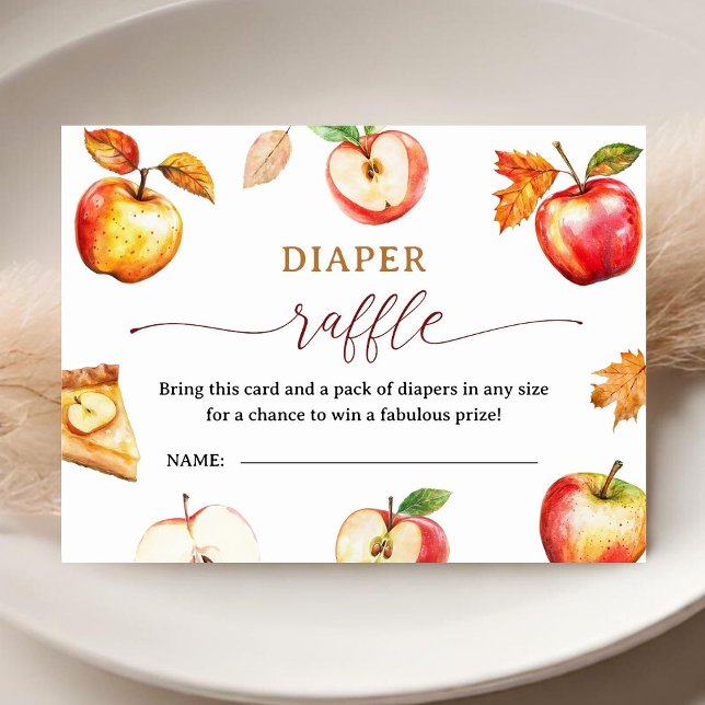 Apple Baby Shower Diaper Raffle Enclosure Card (Creator Uploaded)