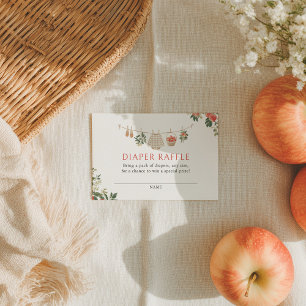 Apple Baby Shower Diaper Raffle Ticket Enclosure Card