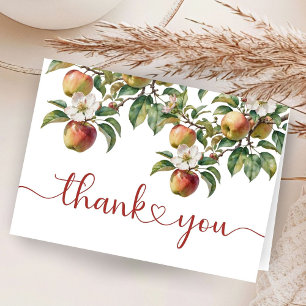 Apple Baby Shower Fall Folded Thank You Card