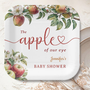 Apple Baby Shower Fall Gender Neutral  Paper Plate