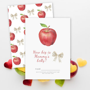 Apple baby shower How big is mummy's belly game Enclosure Card