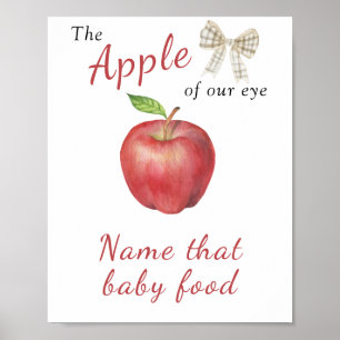 Apple baby shower - Name that baby food Poster