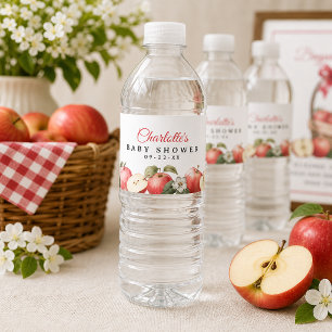 Apple Baby Shower Water Bottle Label