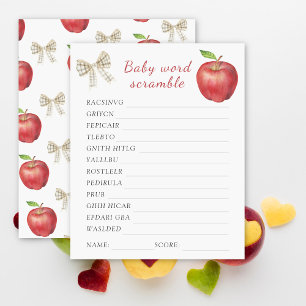 Apple baby shower Word scramble baby shower game