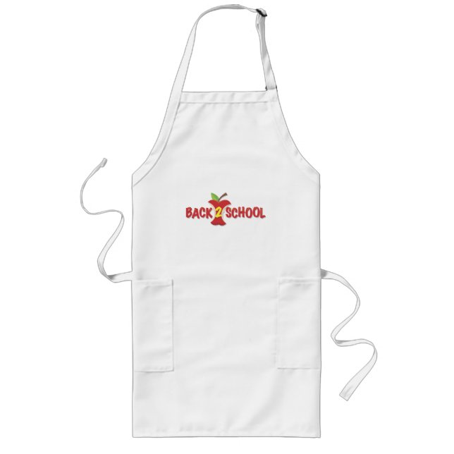 Apple Back To School Banner Long Apron (Front)