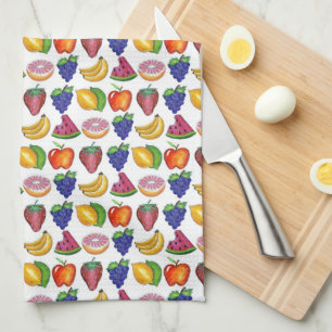 Apple Banana Lemon Lime Grapes Berry Fruit Salad Tea Towel