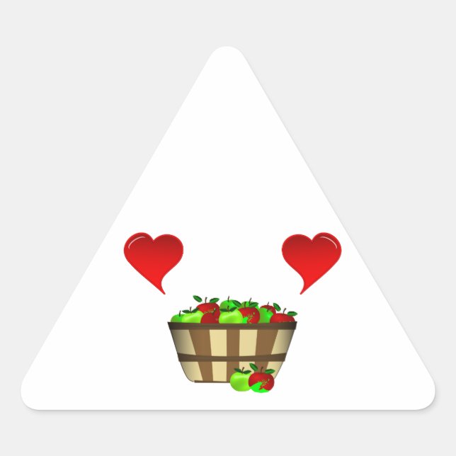 Apple Basket Love Triangle Sticker (Front)