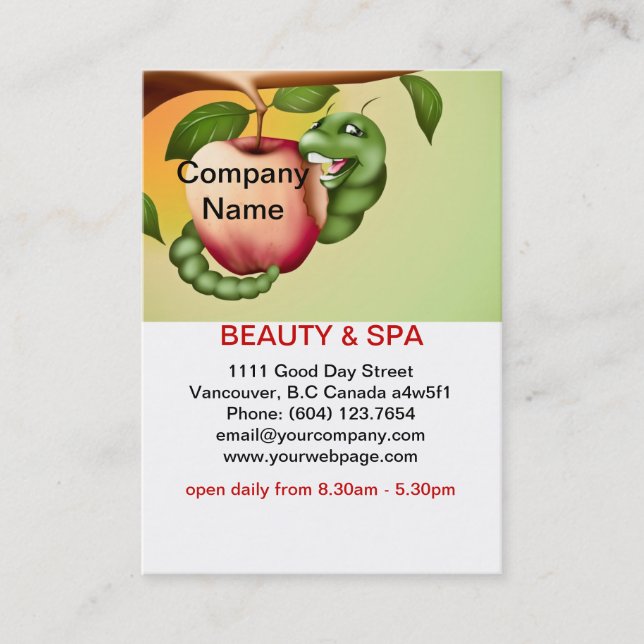 Apple  Beauty Spa Salon Business Card (Front)