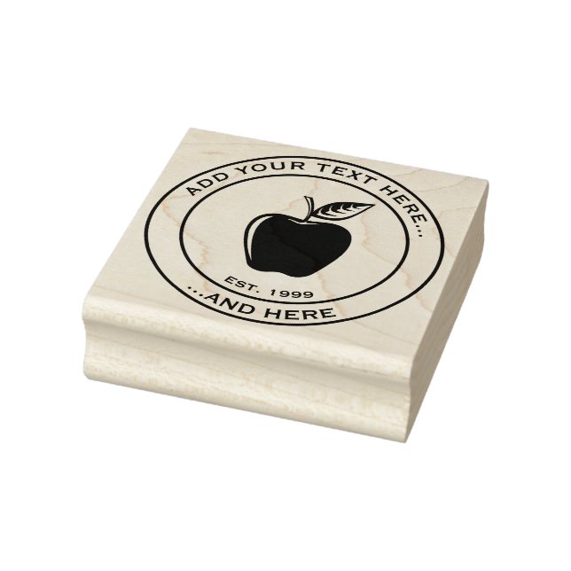 Apple Black Rubber Stamp (Stamp)