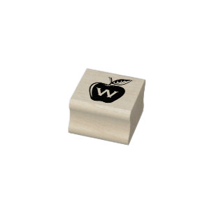 Apple Black Rubber Stamp