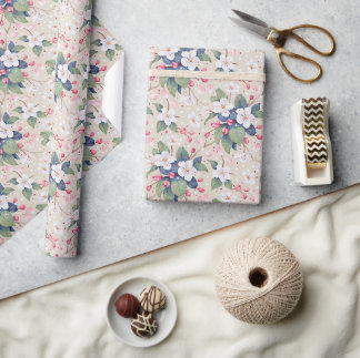 Apple Blossom (Albescent White) Wrapping Paper