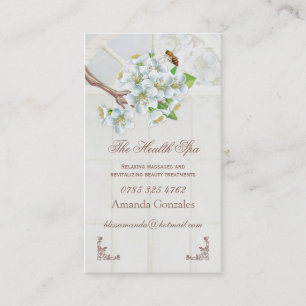 Apple blossom and bee Health Spa Business Card