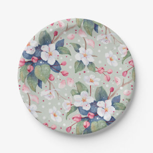 Apple Blossom (Aqua Haze) Paper Plate