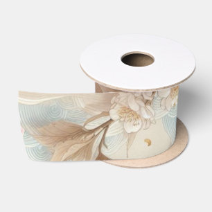 Apple Blossom Branches Satin Ribbon