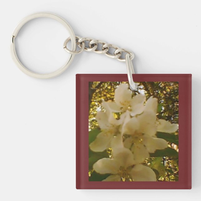 Apple Blossom Burgundy Key Ring (Front)