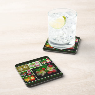 Apple Blossom Collage - Enhanced Digital Photo Coaster