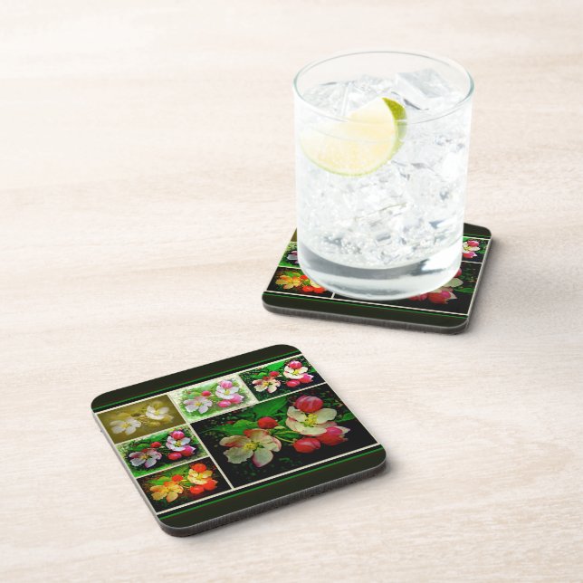 Apple Blossom Collage - Enhanced Digital Photo Coaster (Right Side)