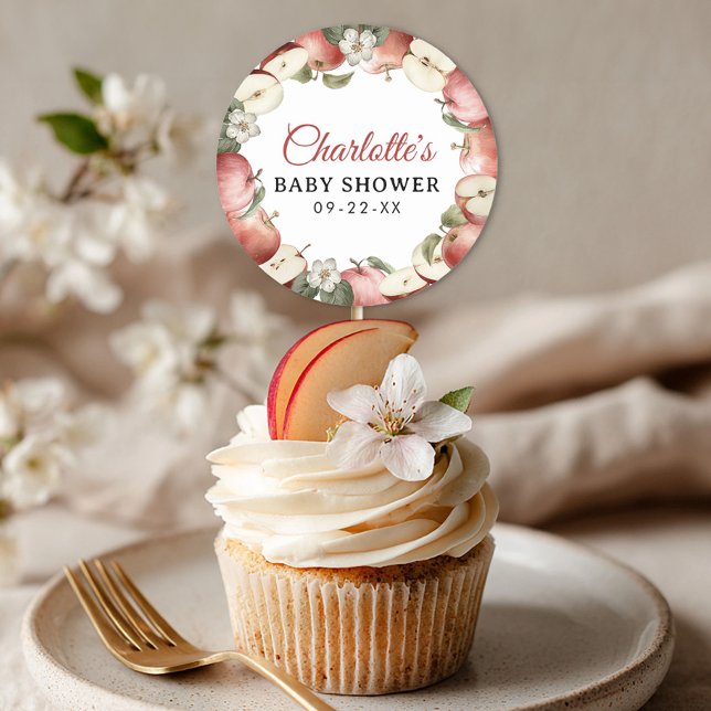 Apple Blossom Fall Baby Shower Favour Sticker (Favor Sticker)