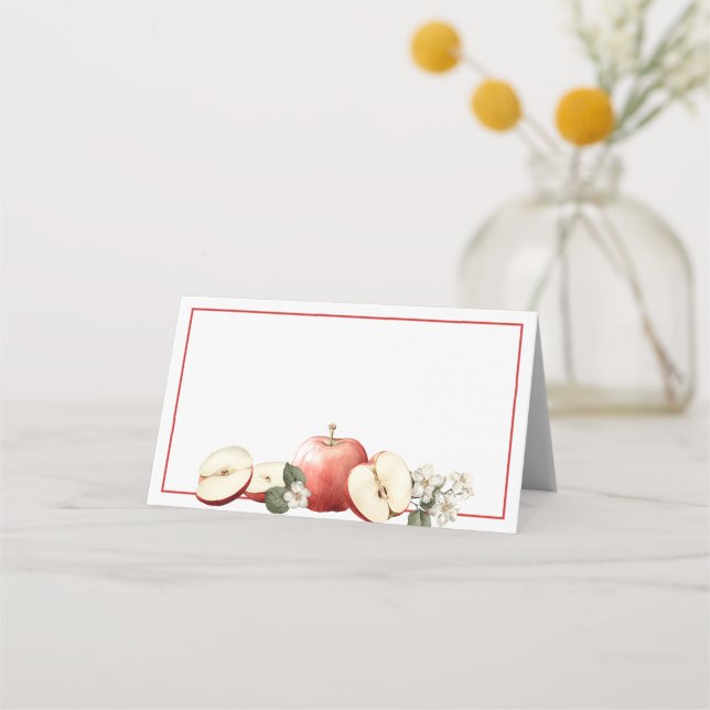 Apple Blossom Fall Baby Shower Place Card (Front)