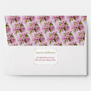 APPLE BLOSSOM FLOWER BACK ENVELOPE FLAP