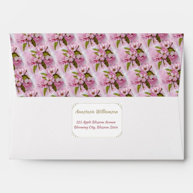 APPLE BLOSSOM FLOWER BACK ENVELOPE FLAP (Back (Top Flap))