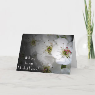 Apple Blossom Maid of Honour Request Card