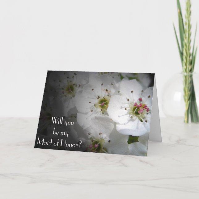 Apple Blossom Maid of Honour Request Card (Front)